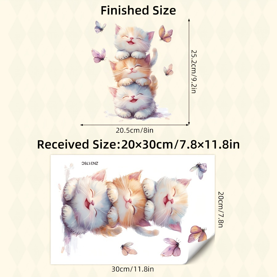Adorable Double-sided Window Sticker Featuring A Watercolor Cat And Design, Perfect For Decorating Bedrooms, Living Rooms, Kitchens, And Bathrooms