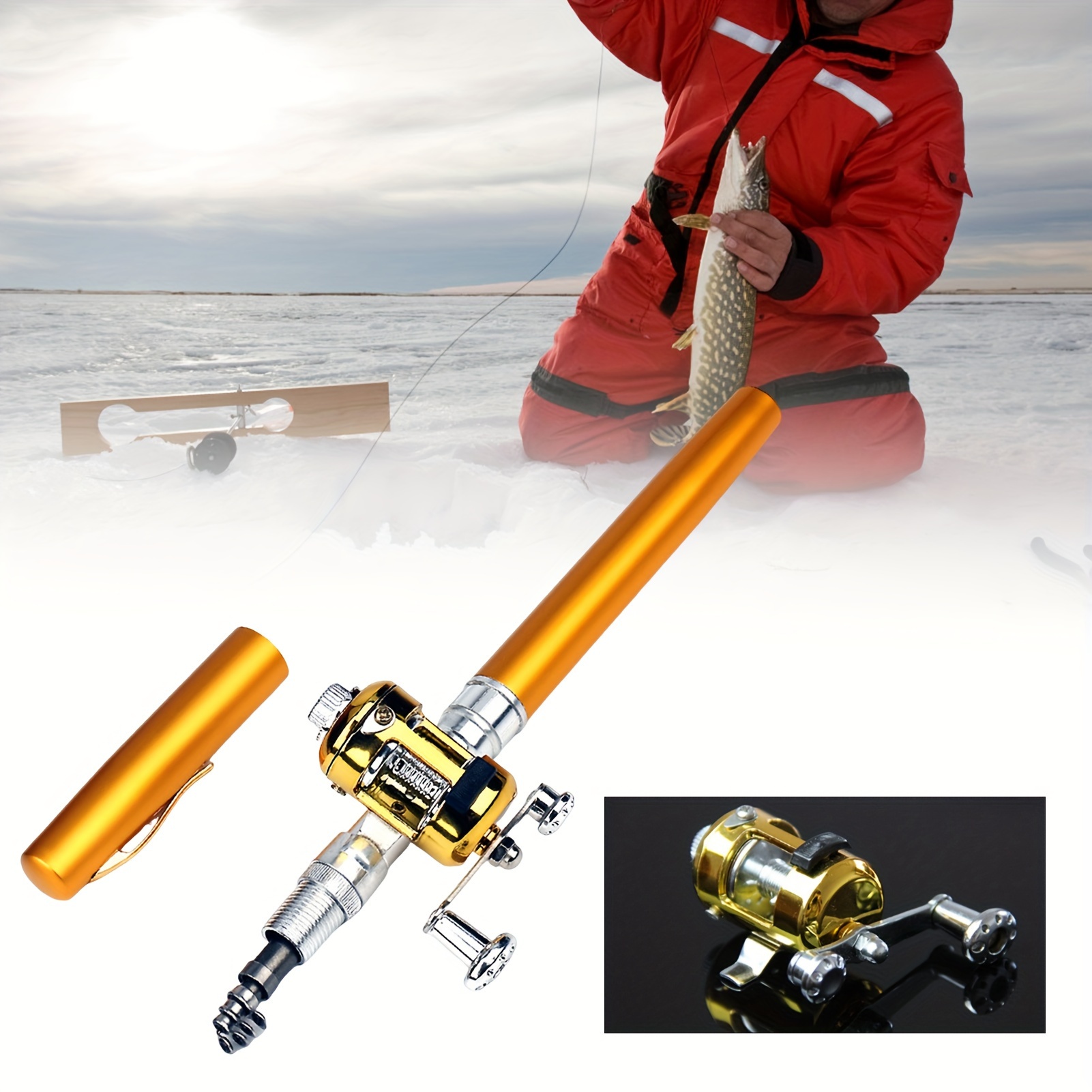 

1pc Mini Aluminium Alloy Lure Fishing Rods Comfortable To Hold Rod For Fishing Enthusiast Collectors