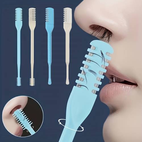 2 double sided nose hair scrapers with storage box portable manual nose hair trimmer kit suitable for men and degree rotating nose hair trimmer nasal care tool