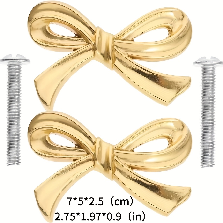 gold bow dresser knobs Brass Bow Cabinet Knob – Home Luxe Co main image 1