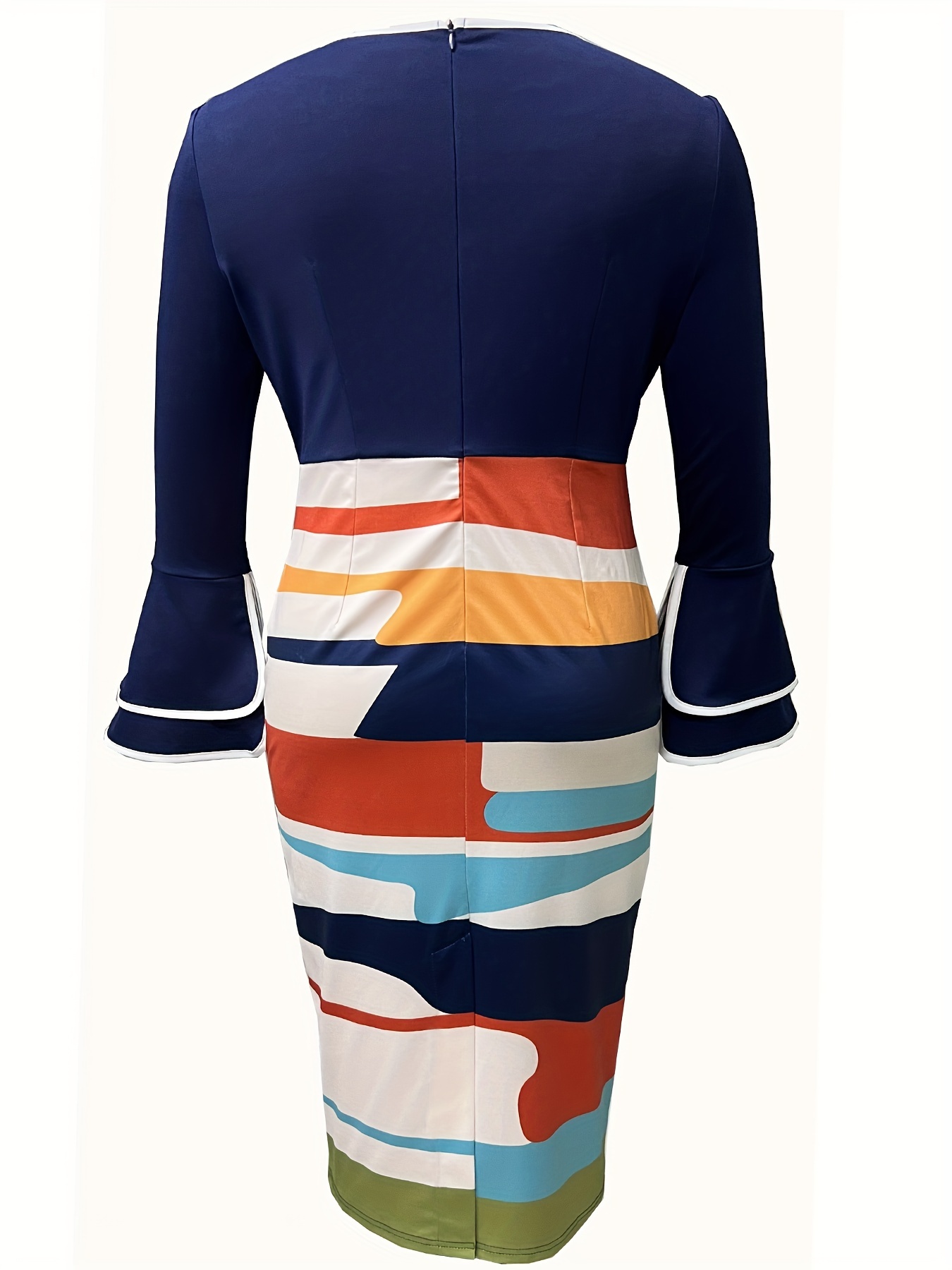 Autumn And Winter Women'S Round Neck Dress, Easy Fashion Flared Sleeve with Belt to Modify The Waist, Suitable for Formal Occasions
