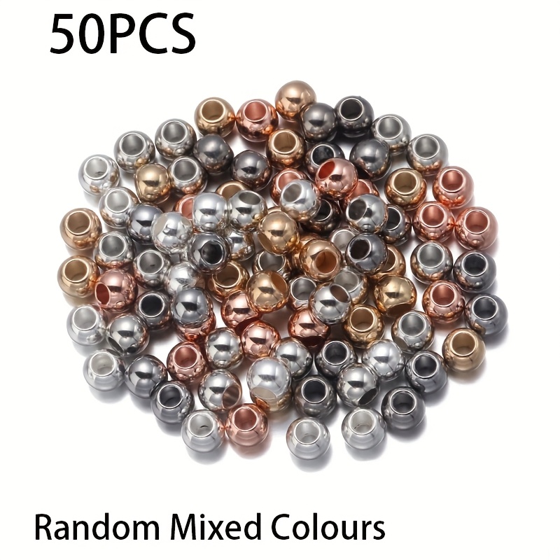 TEMU 50 stuks Plastic Kralen met Groot Gat, Meerdere Kleuren Beschikbaar, Willekeurige Kleur, Handgemaakte Kralen Decoratieve Kralen Toevoegingen