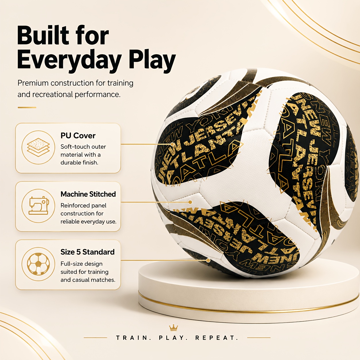 size 5 pu soccer ball machine stitched football with durable composite pu surface stable     and long   indoor   match practice ball for men and women Product details 4