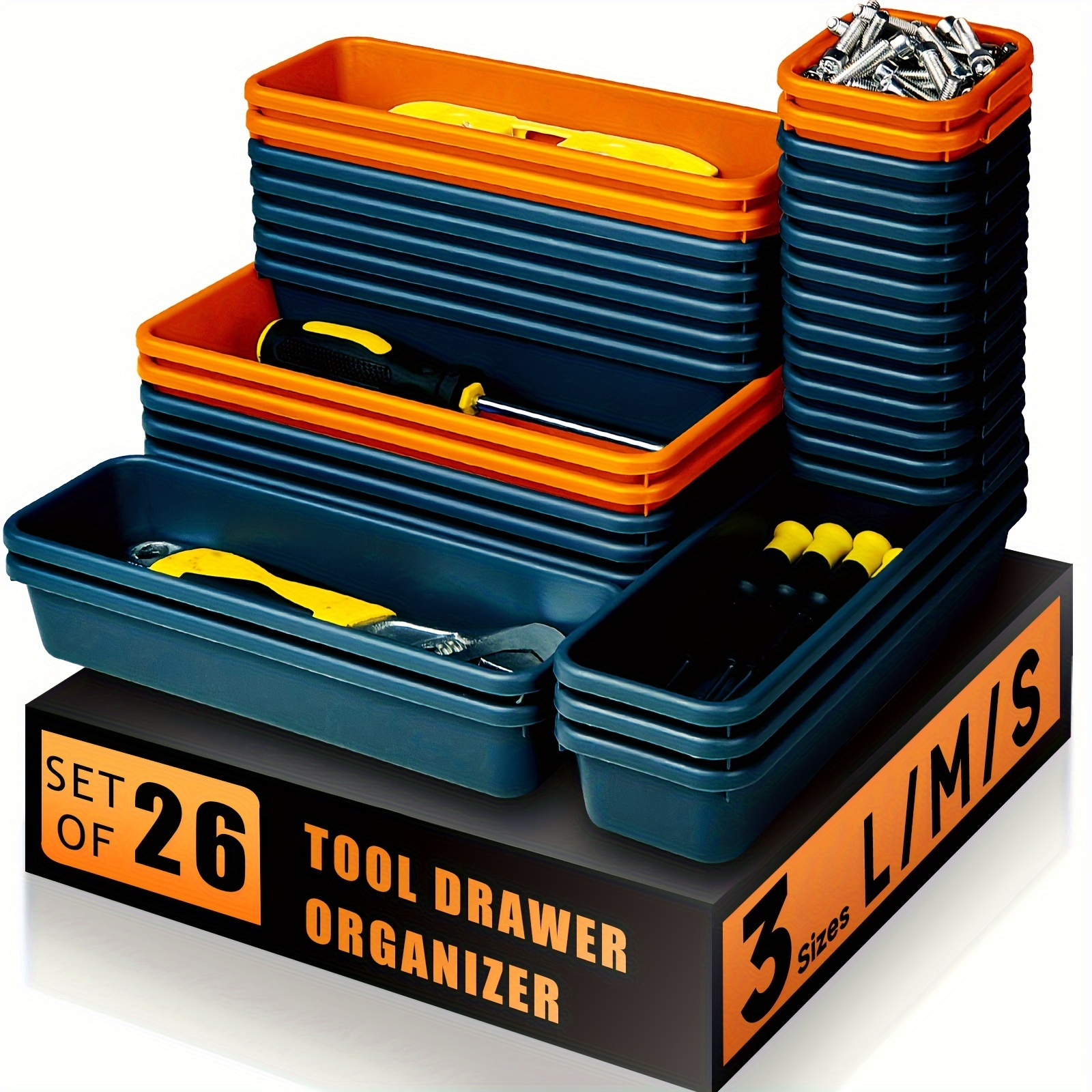 45pcs Tool Box Organizer Tray Divider, Toolbox Desk Drawer Organizer,  Garage Organization Storage For Rolling Tool Chest, Cart Cabinet Workbench  Works