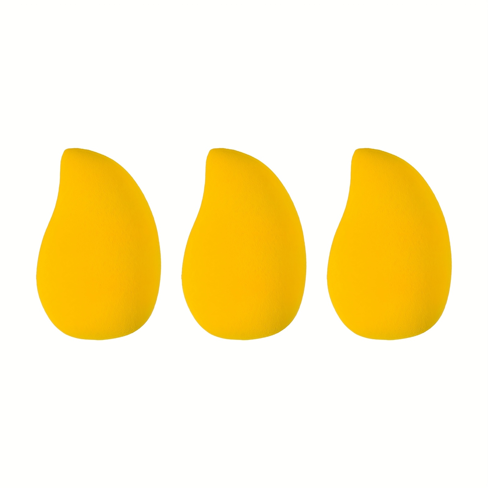 3/6/12pcs Mango-shaped Makeup Sponges - Soft, Dual-use For Application, Ideal For Foundation, Liquid Creams - Paraben-free, Suitable For All Light Beige Types