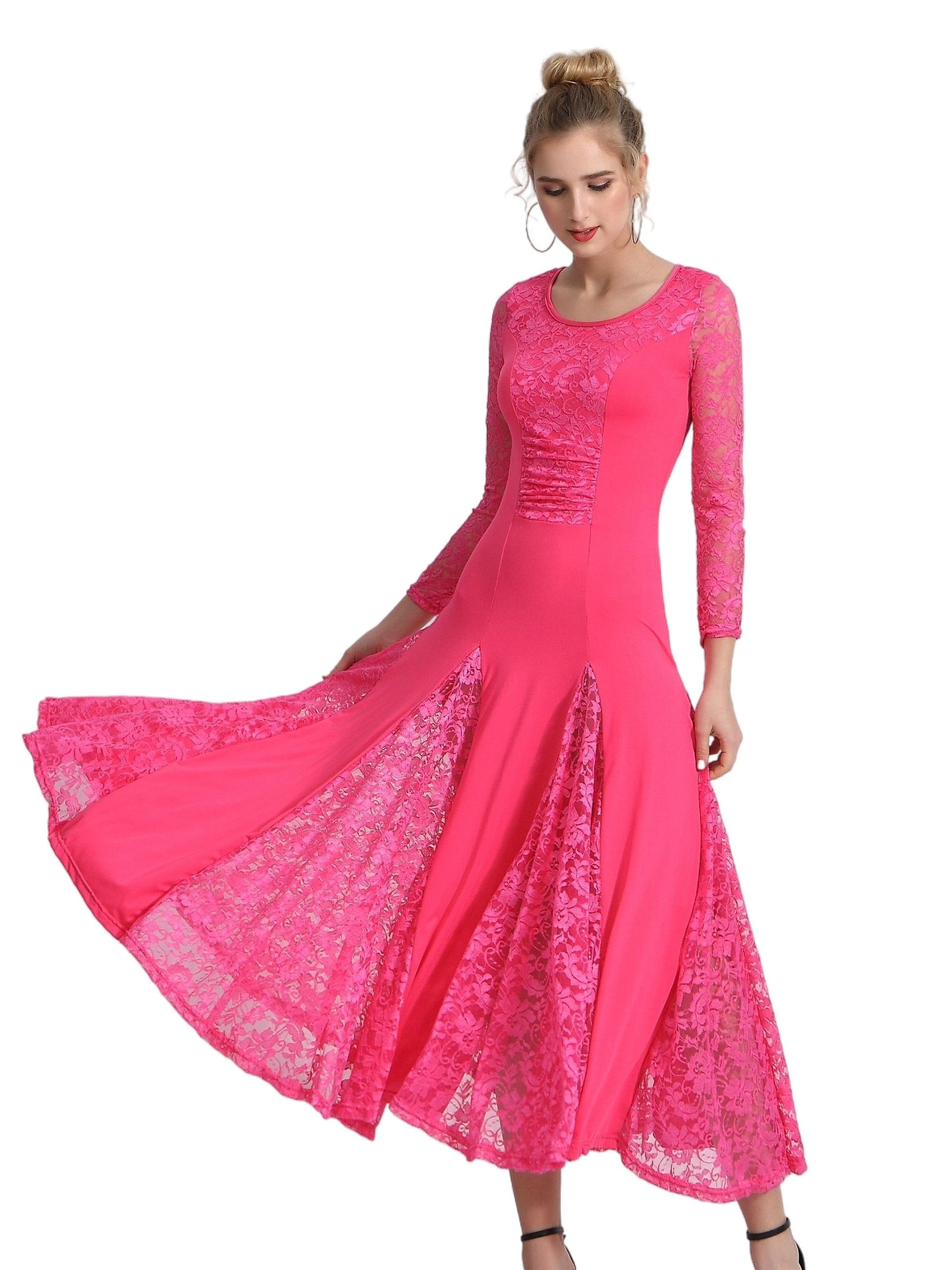 women dance lace dress long skirt modern dance big - Temu