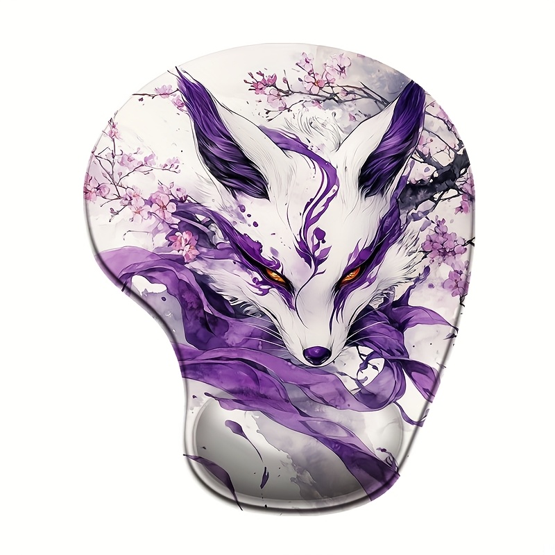 TEMU 1pc 2d Flat Ergonomic Mouse Pad With Wrist Rest, Ink - Wash And , Silicone, Non-slip Pu Base, 8.98 X 7.56 Inches, For Gaming/office/home/gift