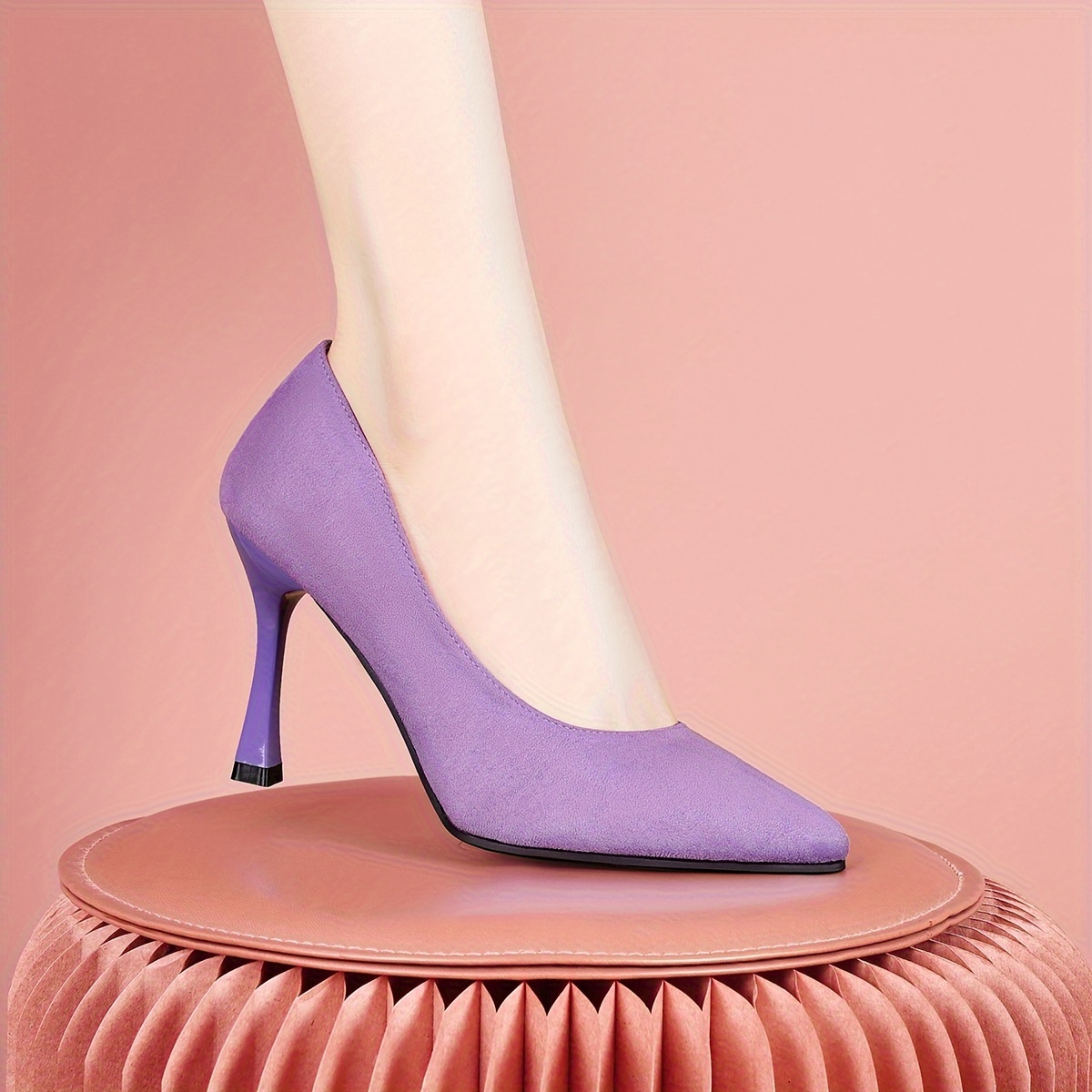 Purple low heel pumps on sale