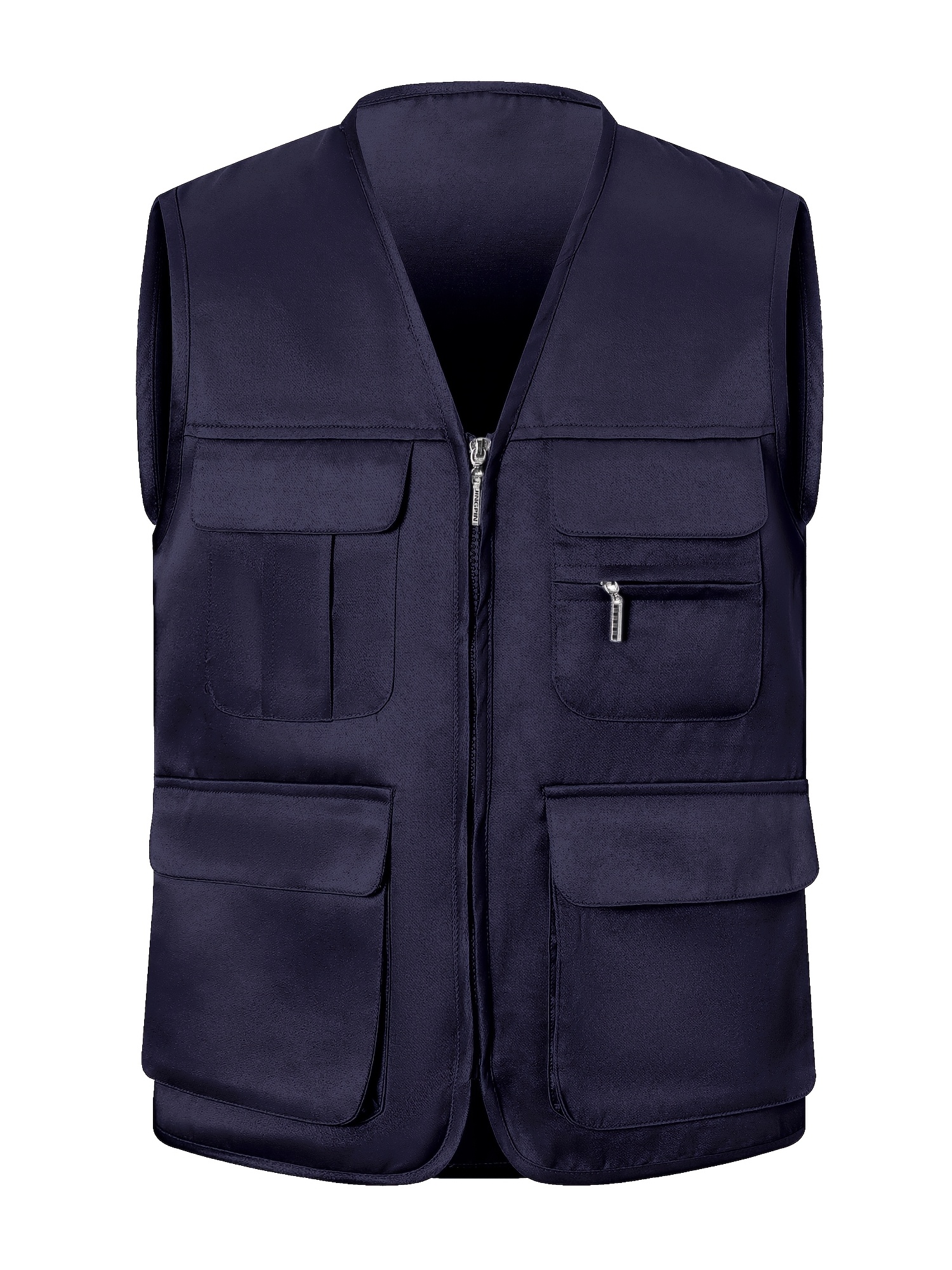 Men's Multi-Pocket Utility Vest - Lightweight Travel Waistcoat