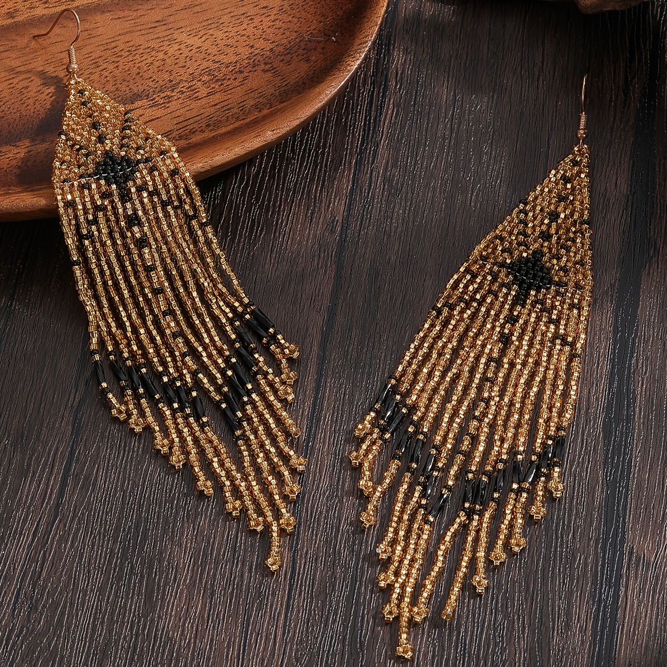 Women's Bohemian Sun Pattern Beaded Drop Earrings