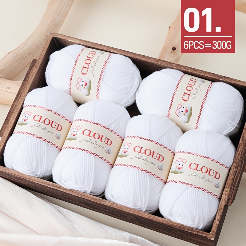 TEMU 6- Of Cloud Yarn, Fluffy Thread, Color, Skin-friendly And Soft, Easier For Beginners To Knit, Knitting Scarves, Blankets, Crochet Cushions,