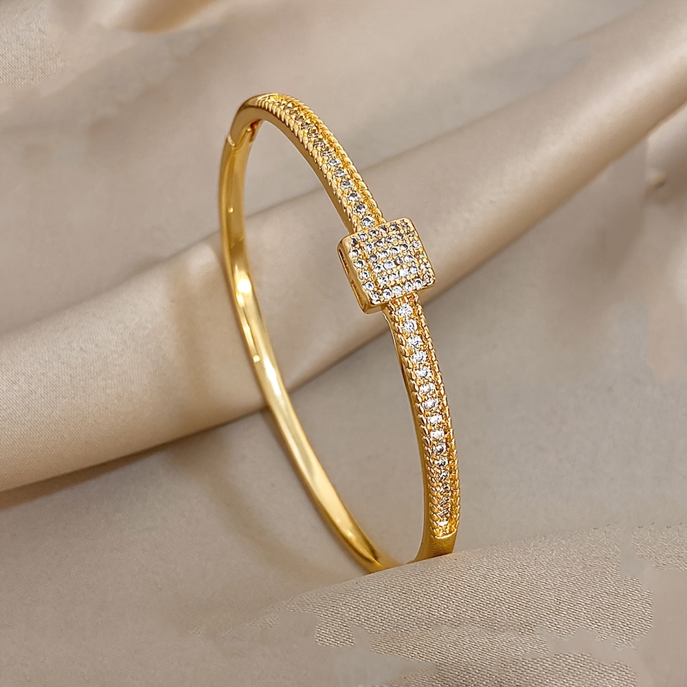 Unisex Copper Bracelet with Exquisite Inlaid Design