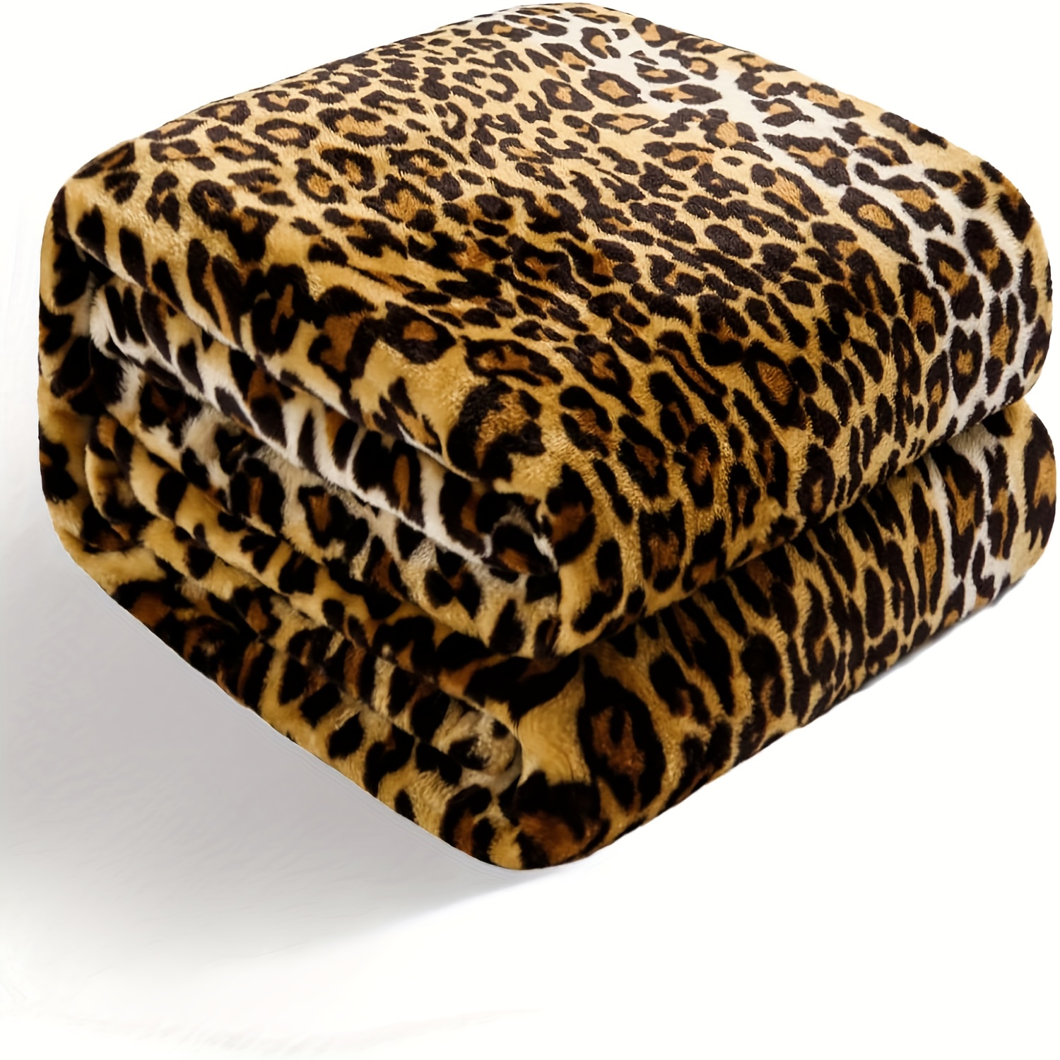 TEMU 1pc Leopard Print Flannel Throw Blanket - Soft Flannel Shawl For Sofa/bed/travel, Plush Print Blanket For Adults, 70x86in Farmhouse Decor - Cozy And Machine Washable