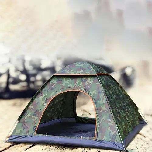 4 person quick setup automatic camping tent camouflage resistant polyester family shelter for beach hiking camper accessories