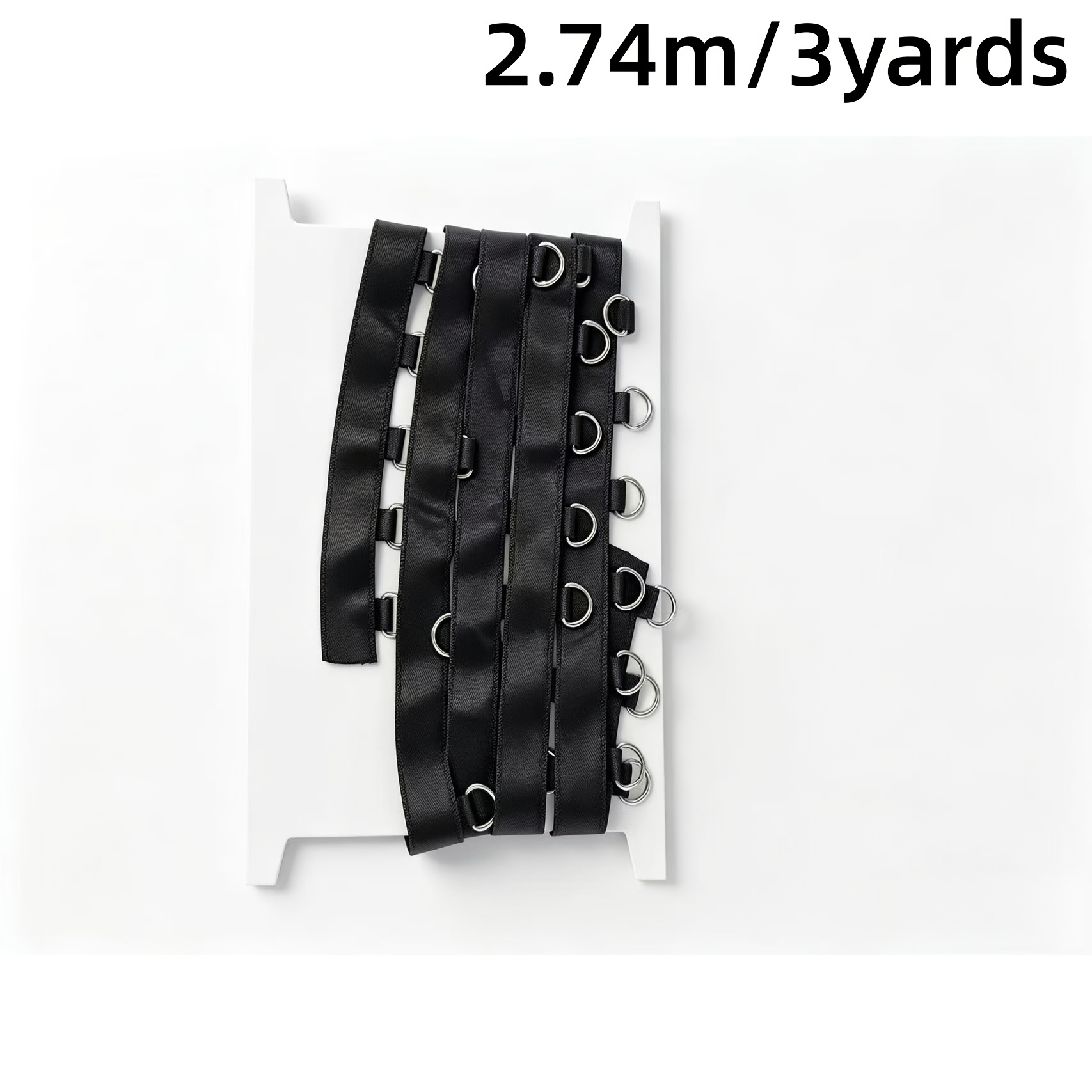 TEMU Rouleau de ruban de couture en noir, 3 avec sangles de poitrine à anneau en D en fer, largeur 2,9 cm. tissu durable est idéal pour les projets