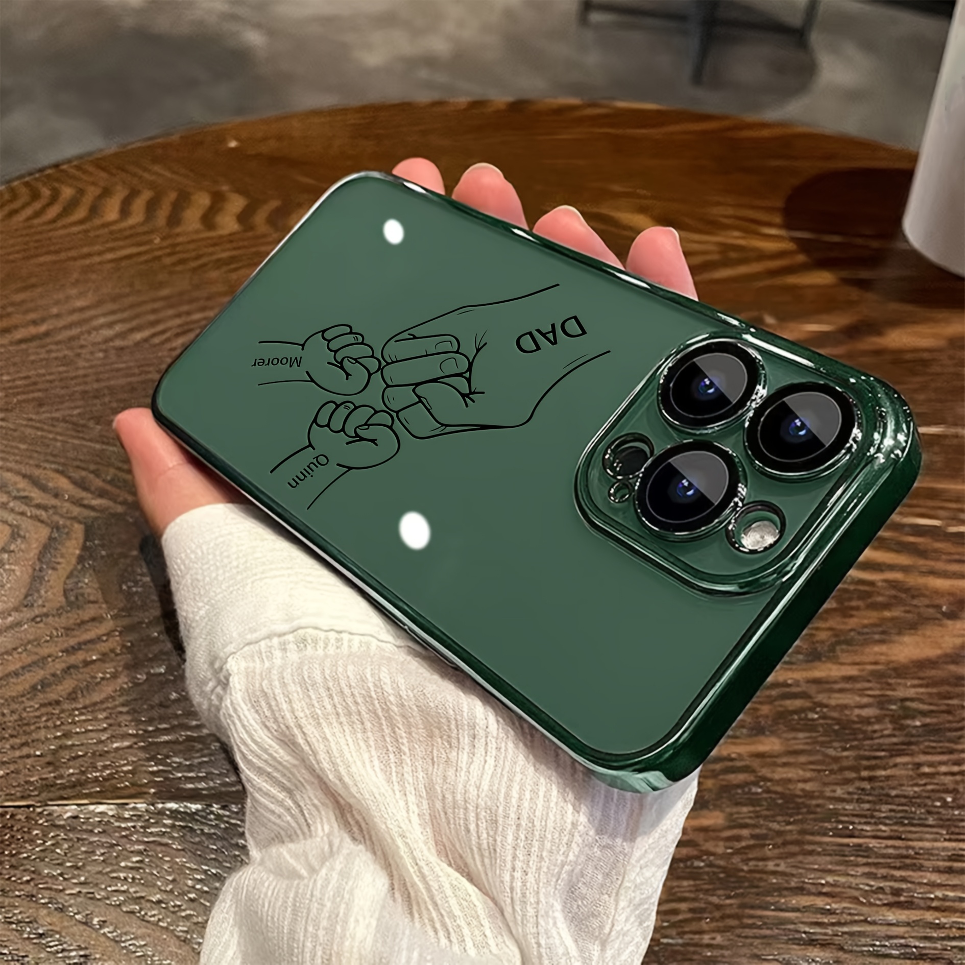 TEMU Phone Case - Customizable Phone Case With Personalized Name, Designed For Iphone 11 To 16 Pro . Features A Stylish Plating End In Clear , Made