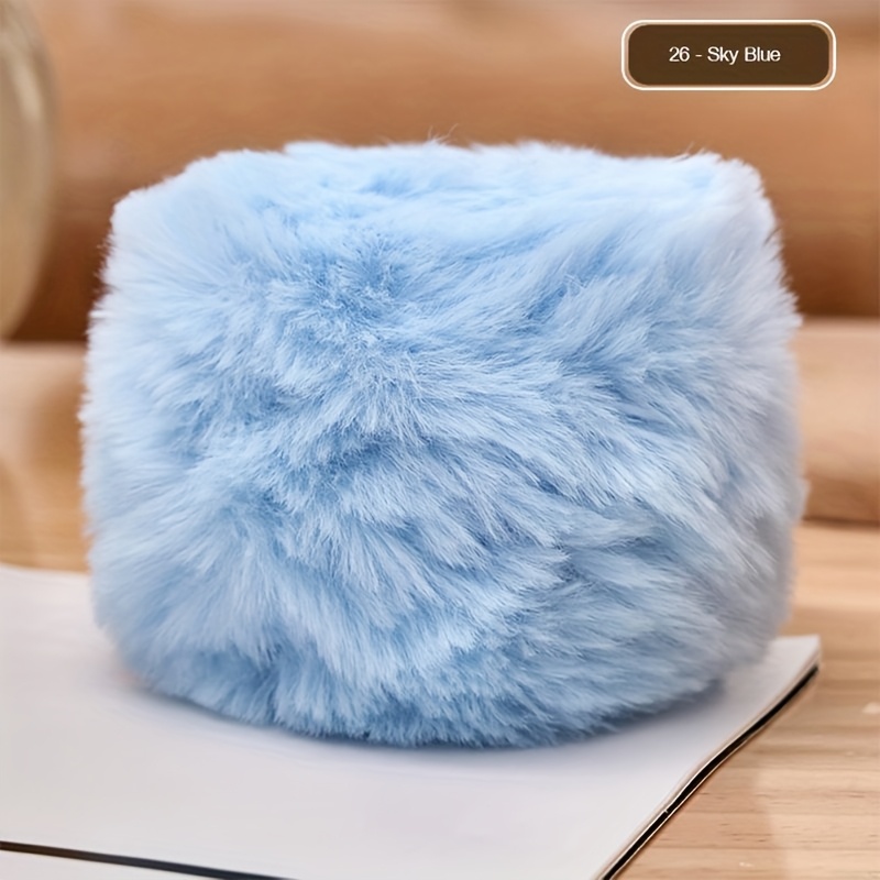 TEMU 1pc Of 1.76 Oz Colorful Fur Yarn, Chunky And Fluffy Faux Fur Projects Like Hats, Scarves, And Purses, Available In 50g For Knitting And