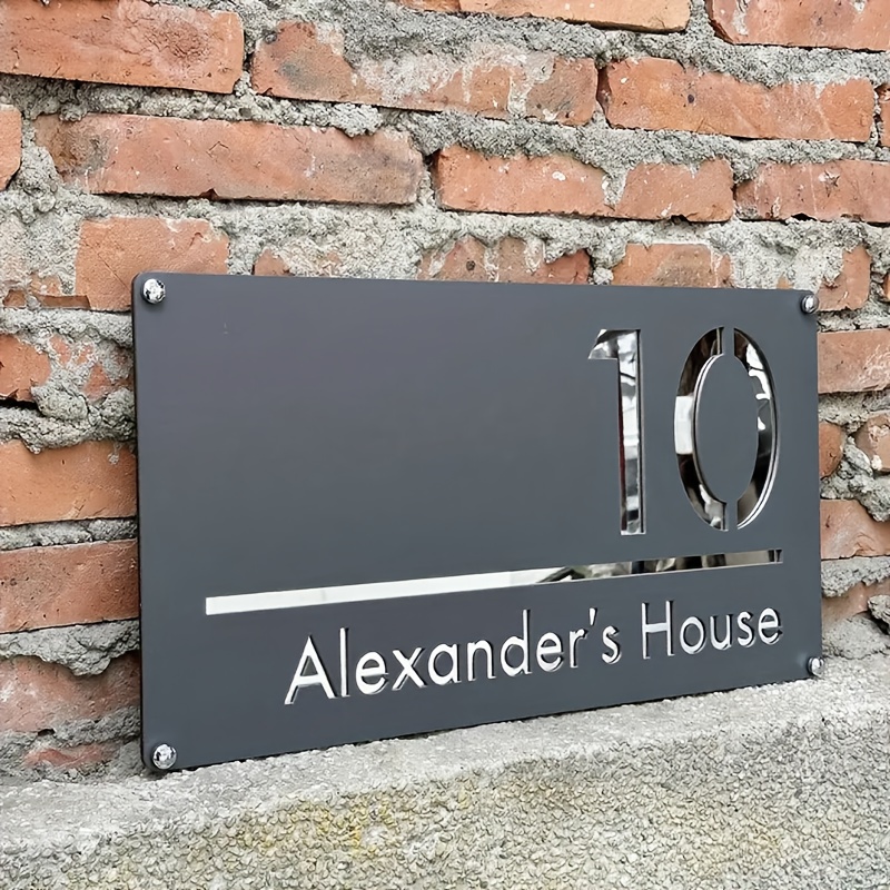 TEMU Laser-cut With Clear Numbers, Showcases Taste. 2d Flat Custom Doorplate | Golden Acrylic Indoor/. Suitable For Multiple , 2d Flat