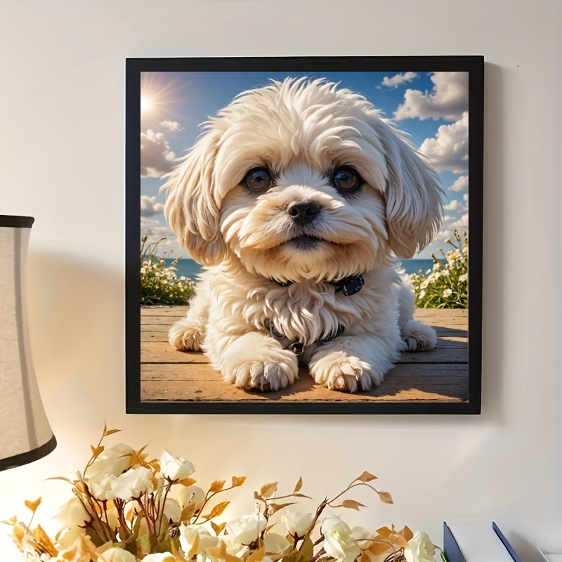

1pc 25*25cm/9.8*9.8inch Puppy Diamond Art Painting Kit 5d Diamond Art Set Painting With Diamond Gems, Arts And Crafts For Home Wall Decor