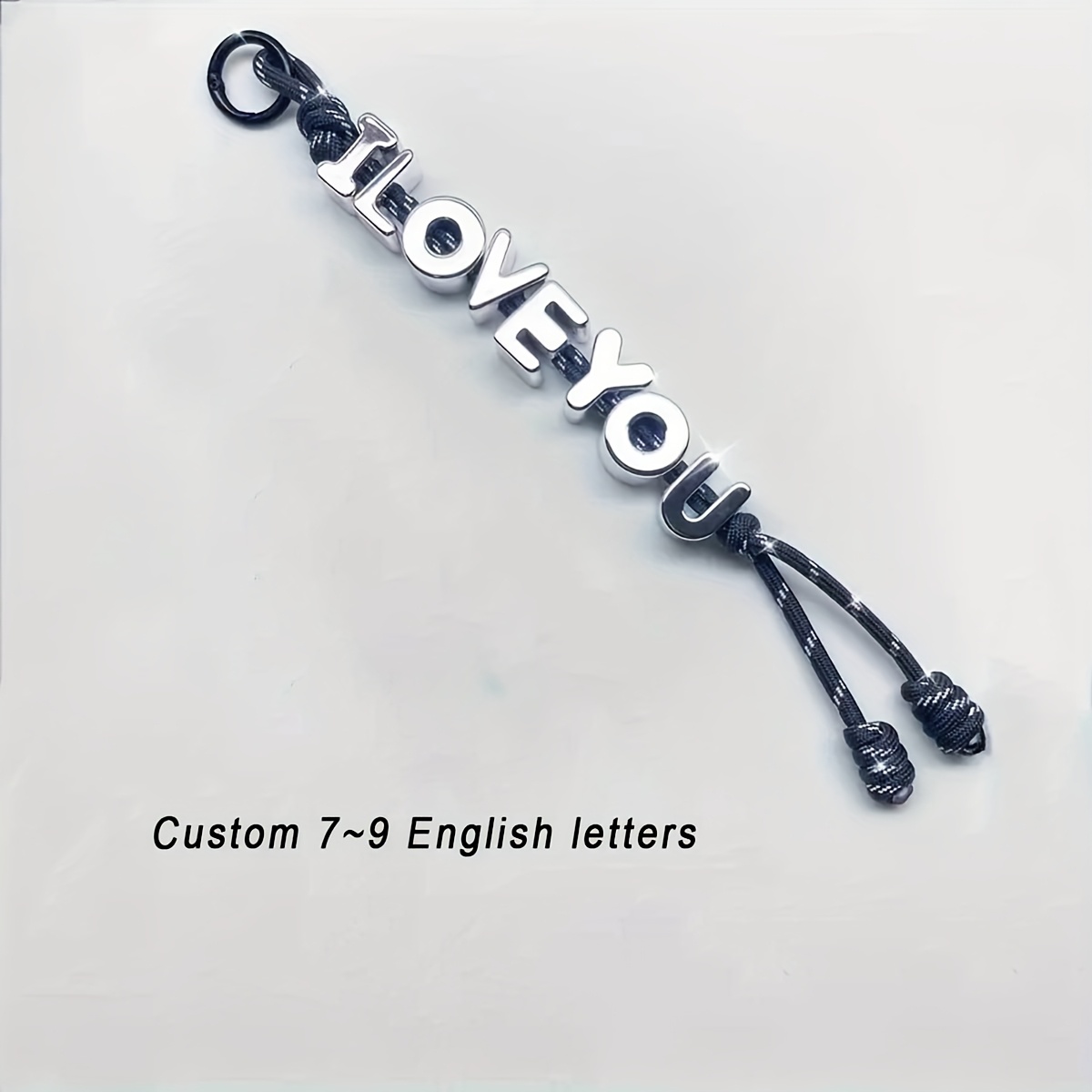 TEMU [2d Flat] [2d Flat] [customized] 1pc Personalized Silvery Acrylic Letter Pendant, Customized Couple Keychain/bag Pendant, Birthday Gift,