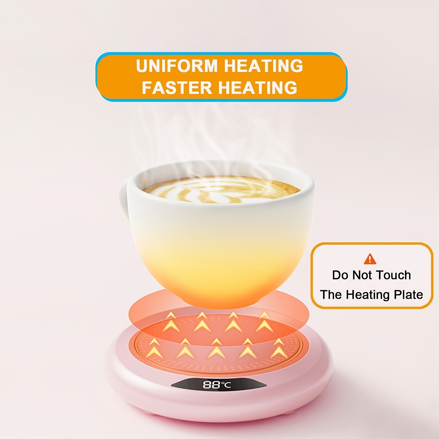 Suitable for coffee cup warmer with temperature display, 2-12 hours auto shut-off, smart candle warmer - ideal coffee gift accessory to keep beverages warm