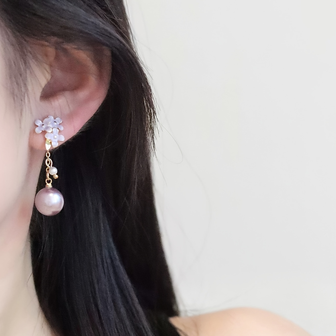 Stylish Enamel Floral Drop Earrings for Women