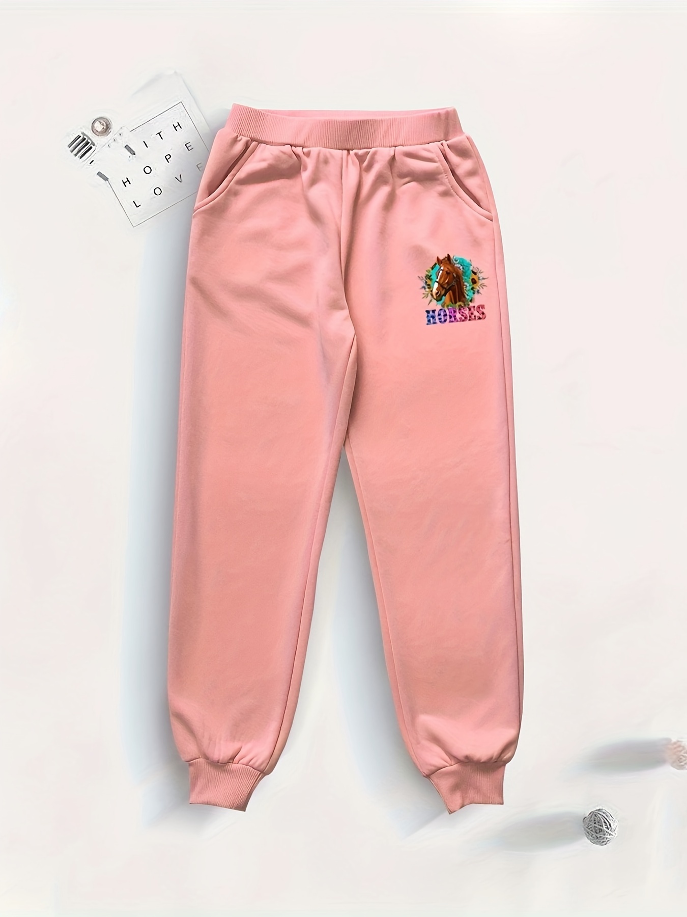 Horse Print Girls Sweatpants Sports Casual Jogger Trousers - Temu