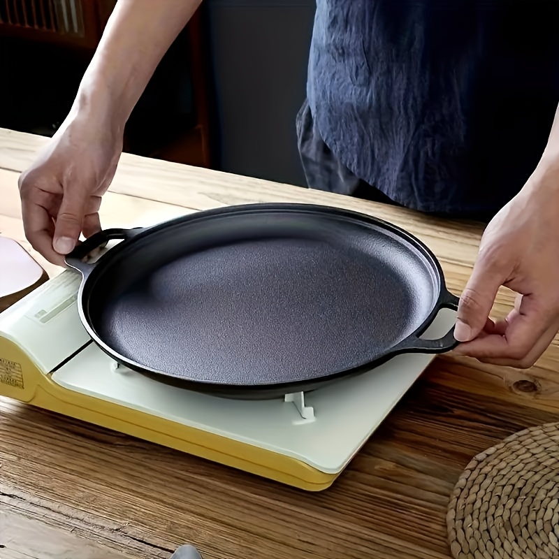 1  function cast iron griddle   non stick pan for pizza bbq pancakes compatible with all stovetops ideal for home kitchen and outdoor cooking 2
