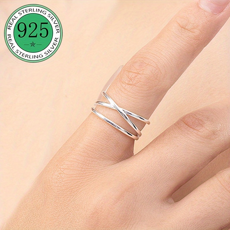 

925 Sterling Silver Ring Trendy Intertwine Design Suitable For Men And Women Match Daily Outfits Party Accessory High Quality Jewelry