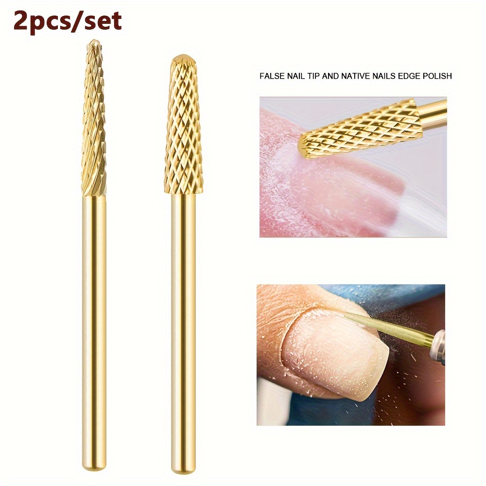 

2pcs Drill Bit Set For Manicure & Pedicure - Cuticle Trimmer, Dead Skin Remover, And Gel Polish Removal Tool