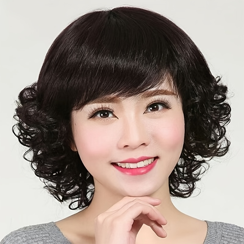 

1pc Sassy Viscose Wig For Women, Short Curly Hair, Heat-resistant Synthetic Wig, Net Cap, Ideal For , Parties, And Cosplay