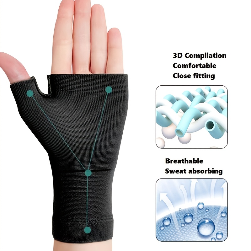 [Stretchy Sleeve] Stretchy Polyester Extended Knit Thumb Sleeve - Wrist Support Glove for Mouse Hand, Scar Covering, Pull-On Design, Hand Wash Only, Mouse Hand Support|Stretchy Knit Material|Polyester Fiber Glove