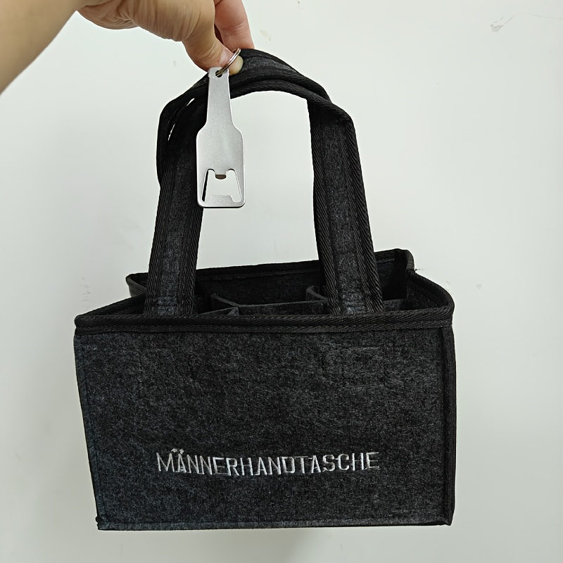 E-shop Geschenk für Sie/Ihn Deutsche Herren Filz Handtasche mit 6 Fächern für Vatertag, Weihnachten, Geburtstag oder als Geschenk, Dunkelgrau,