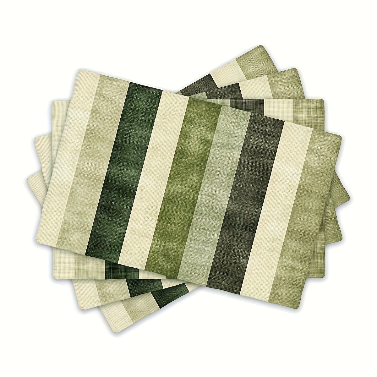 TEMU Juego de 4 manteles individuales a rayas y beige, tapetes de mesa, artículos de adecuados para restaurantes, , , banquetes, fiestas, cocina y