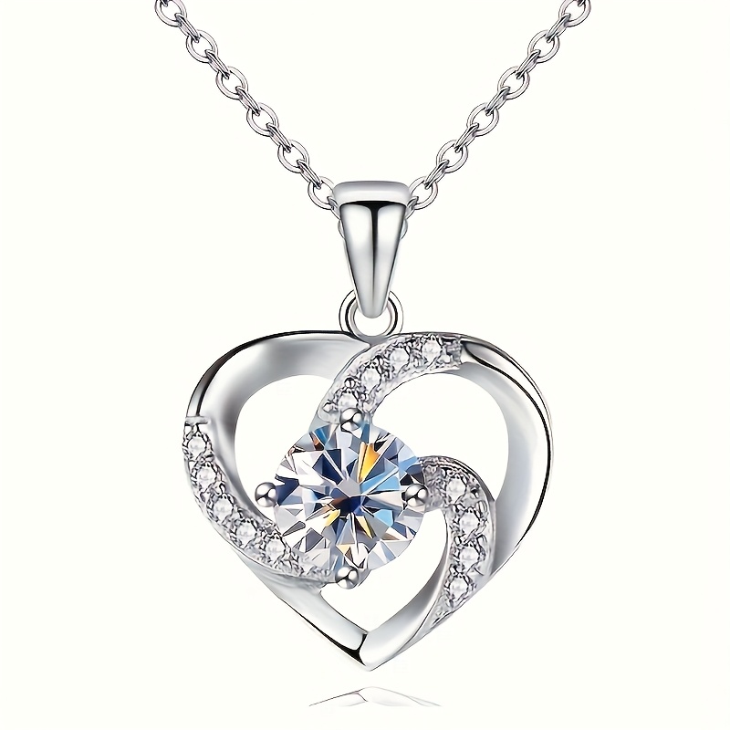 Image of 1 Women's Fashion Pendant Necklace, Classic And Elegant With Shiny Synthetic Synthetic Zirconia , Versatile Daily And Party Accessory, Valentine's Day Gift