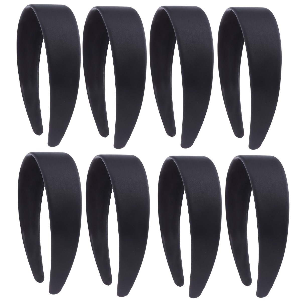 TEMU 8er-Pack Vintage Haarbänder für Damen – 4 cm breite Plastik-Haargummis mit Glanzfinish, elegante Retro-Accessoires für DIY-Bastelprojekte, &