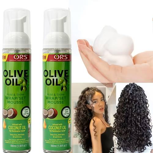 2pcs wig styling mousse lace melting mousse for wigs anti frizz long lasting curl defining hair mousse for human hair synthetic wigs