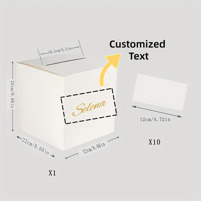 TEMU Personalized Text Greeting Card Box, Customizable Card Holder, Suitable For Wedding Greeting Card Mailbox, Wedding Reception , Parties, Birthday