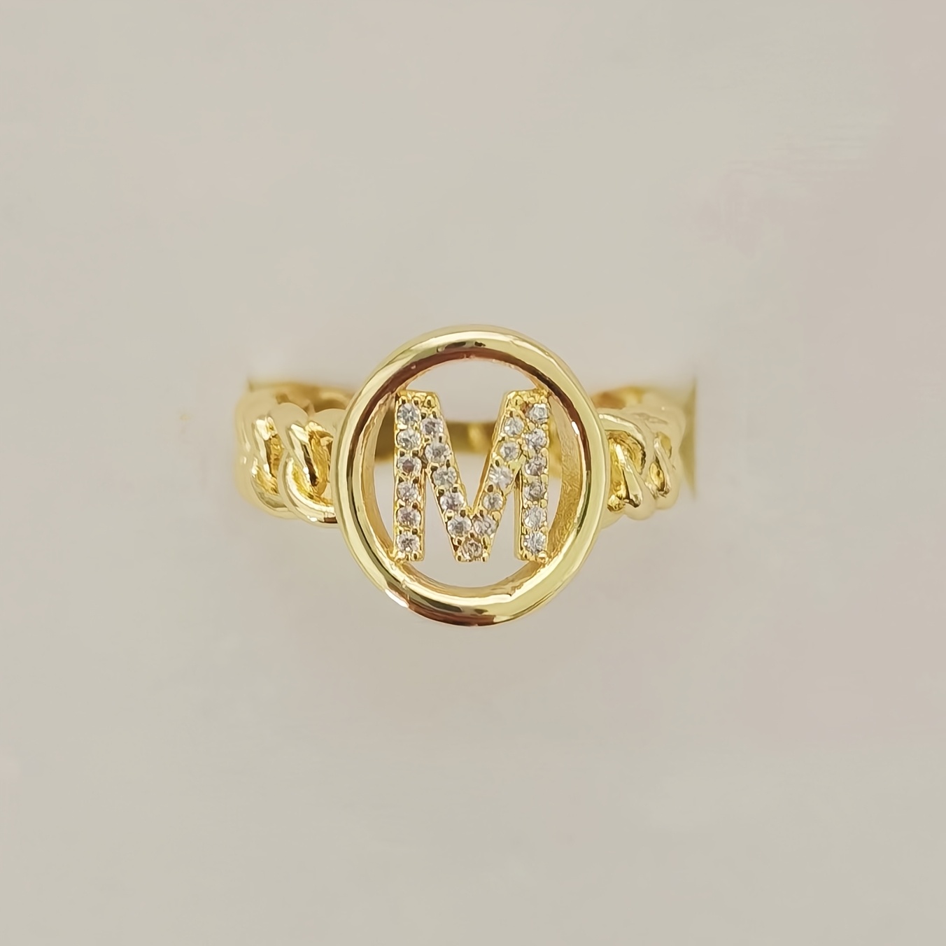 Chain Letter Set with Zirconium Ring for Women