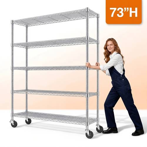4 5 tier heavy duty metal wire shelving unit with wheels 3000 lbs capacity adjustable storage rack for laundry closet storage and organization