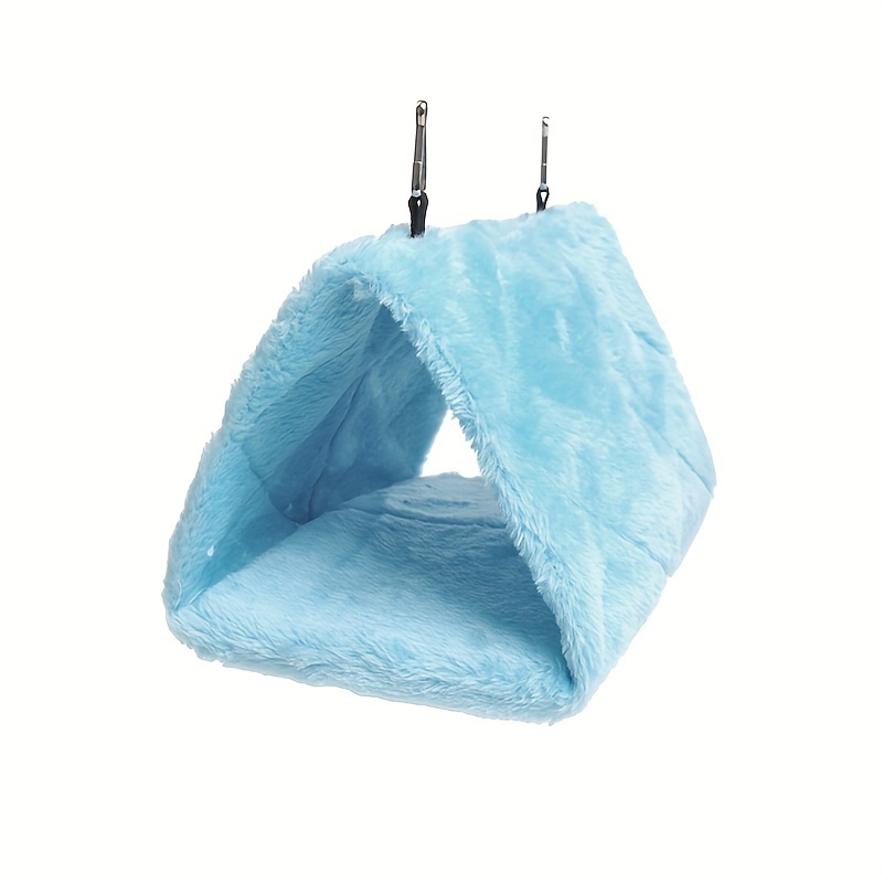 Image of Winter Warm Shed Hut Hanging Hammock Finch Cage Plush Fluffy Birds Hut Hideaway For Hamster Parrot Macaw Budgies Parakeet Cockatiels Lovebird