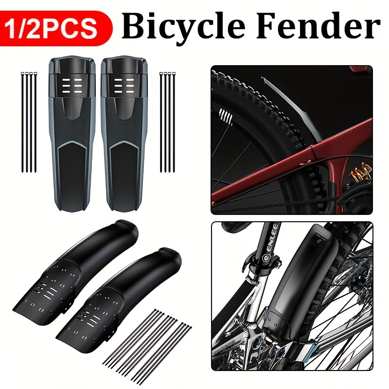 

1pc/2pcs Bicycle Mudguard, Hard Shell Mountain Bike Fender, Widen Lightweight Front Rear Tire Wheel Fender, 26-29 Inch Bicycle Mud Guard, Cycling Parts Accessories
