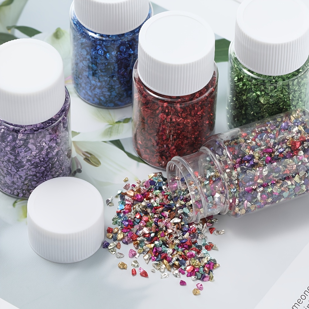 30g Multicolor Irregular Glass Crushed Stone Resin Fillings for DIY Jewelry, Epoxy Crafts, and Art Decorations