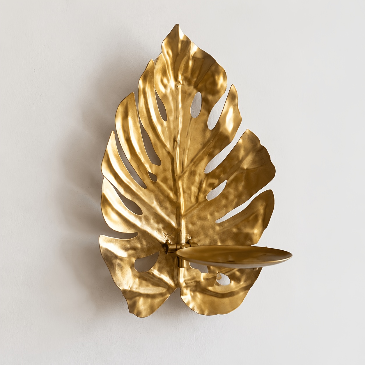 TEMU Nordic Metal Leaf Candle Holder, Home Decor, Scented Candle Stand, Living Room Bedroom Dining Table, Modern Minimalist Style