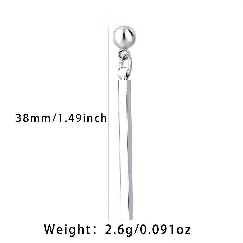 Stylish Long Pendant Earrings 925 Silver 2.6g