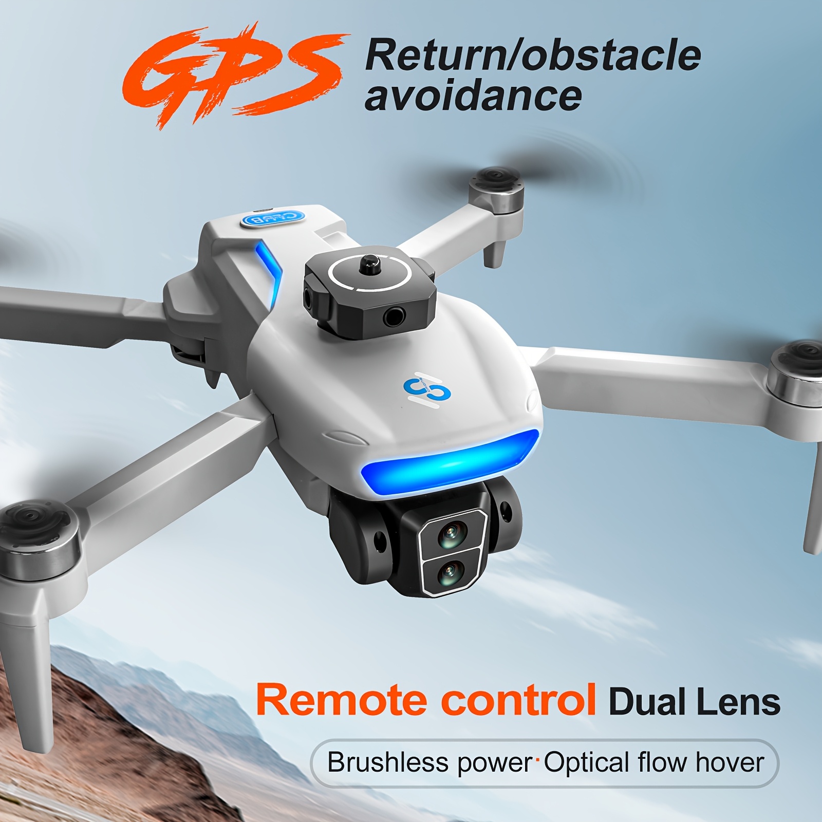 S181 Drone with GPS, Dual Cameras, Dual Battery, Optical Flow & Obstacle Avoidance - Brushless Motors, Auto Return, Easy to Operate Ideal for Christmas & Halloween Gifts Aerial Photography Enthusiast