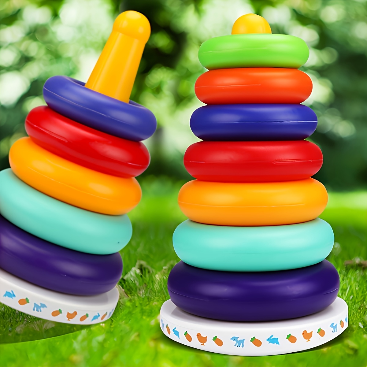 Rainbow Stacking Blocks Sensory Toy for Educational Play