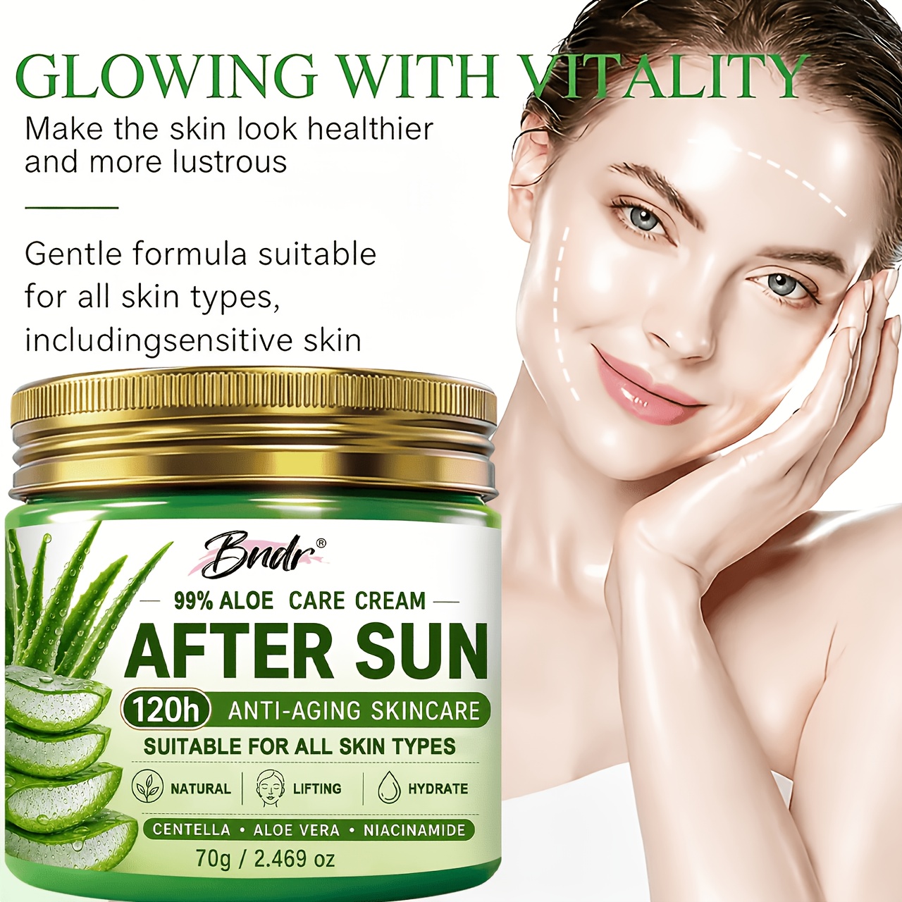 Moisturizing Face Cream with Aloe Vera for Adults