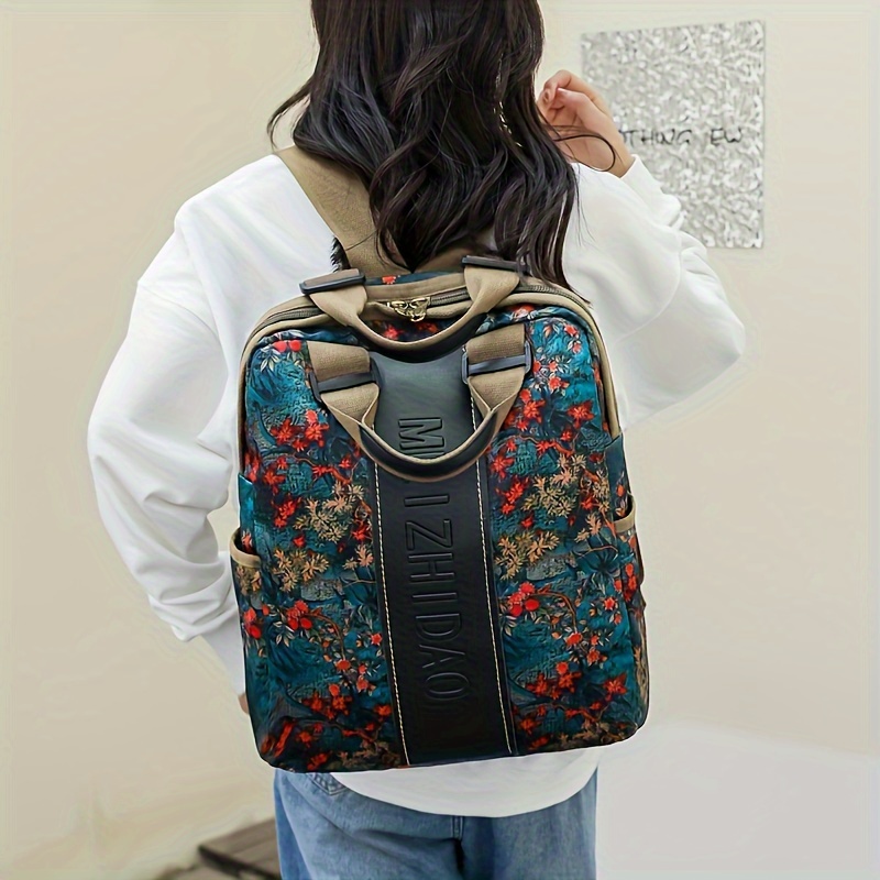 

Women's Backpack, Large Capacity Fashionable Printed Backpack, Nylon Lightweight Laptop Backpack, Leisure Travel Commuting Outdoor Bag