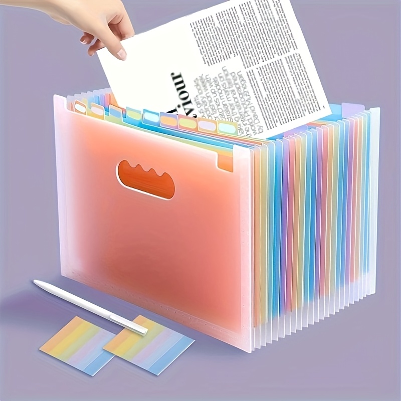 

1pc A4 File Folder With 25 Colored Index Tabs, Document Organizer For Office, School, Home Storage